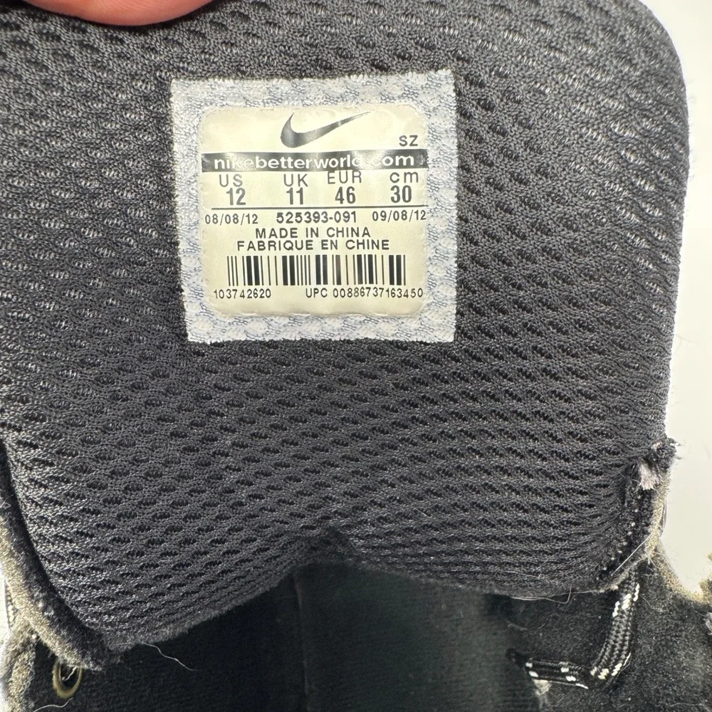 *STAIN Nike ACG Woodside 2 High Black Grey Wool Duck Boots Mens 12 525393-091